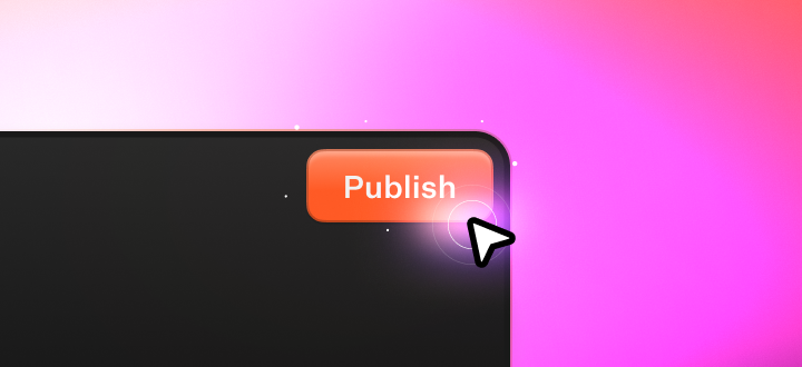 A mouse over a 'Publish' button